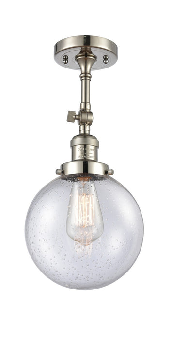 Innovations 201F-PN-G204-8 One Light Semi-Flush Mount, Polished Nickel