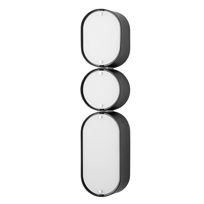 Corbett Lighting 393-03-SBK/SS Three Light Wall Sconce, Soft Black With Stainless Steel