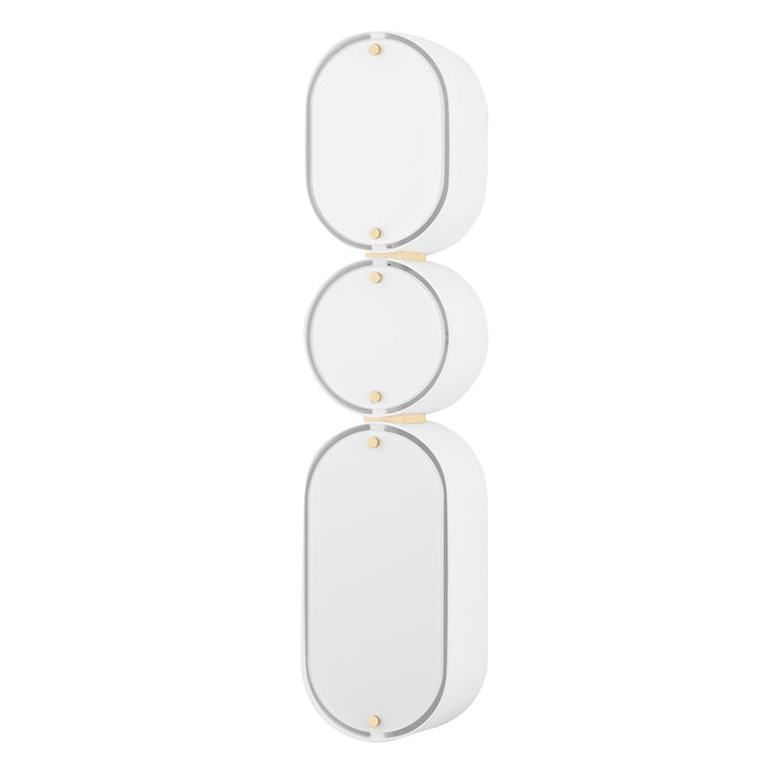 Corbett Lighting 393-03-SWH/VB Three Light Wall Sconce, Soft White/Vintage Brass
