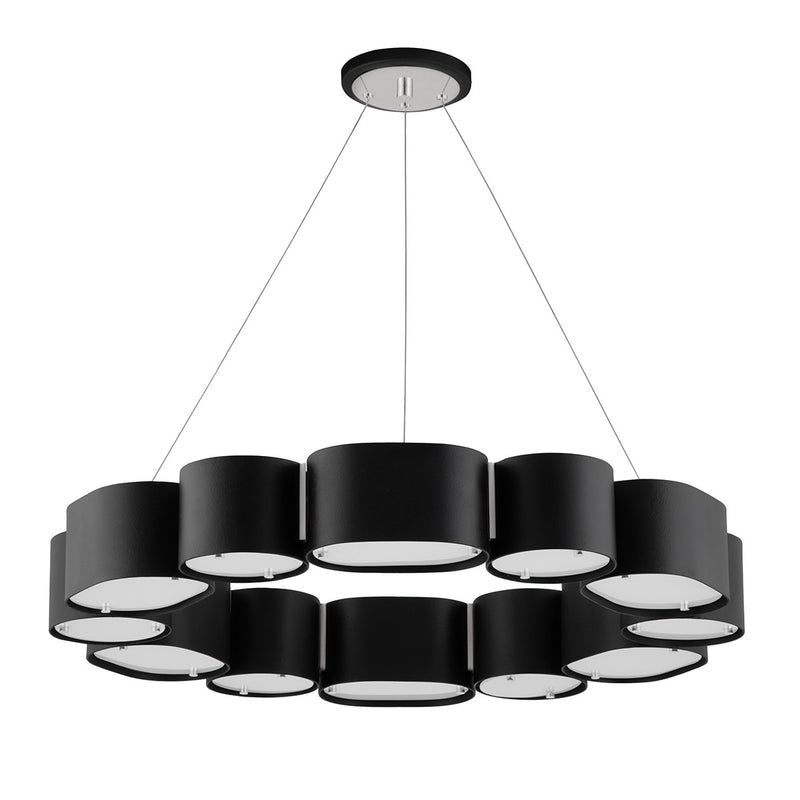 Corbett Lighting 393-30-SBK/SS 12 Light Chandelier, Soft Black With Stainless Steel