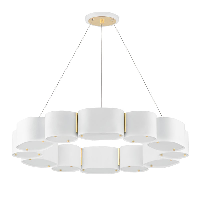 Corbett Lighting 393-30-SWH/VB 12 Light Chandelier, Soft White/Vintage Brass