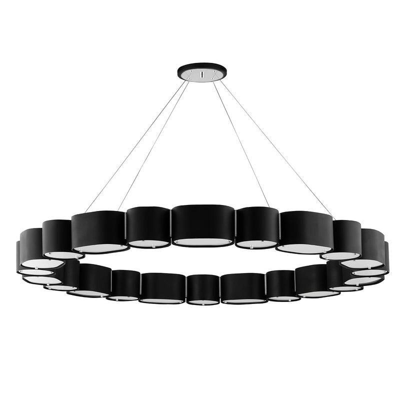 Corbett Lighting 393-50-SBK/SS 22 Light Chandelier, Soft Black/Stainless Steel