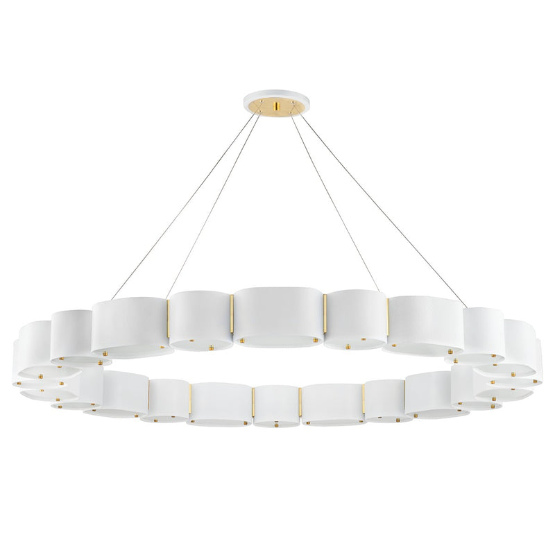 Corbett Lighting 393-50-SWH/VB 22 Light Chandelier, Soft White/Vintage Brass