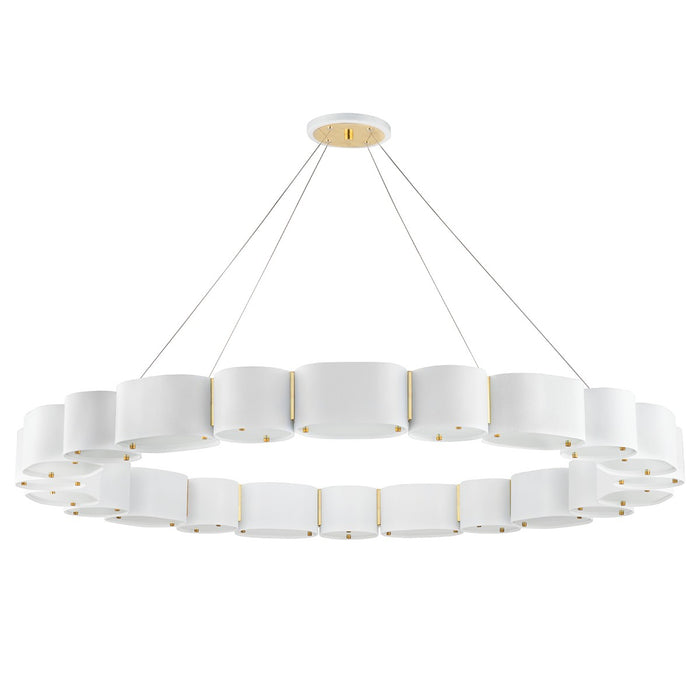 Corbett Lighting 393-50-SWH/VB 22 Light Chandelier, Soft White/Vintage Brass