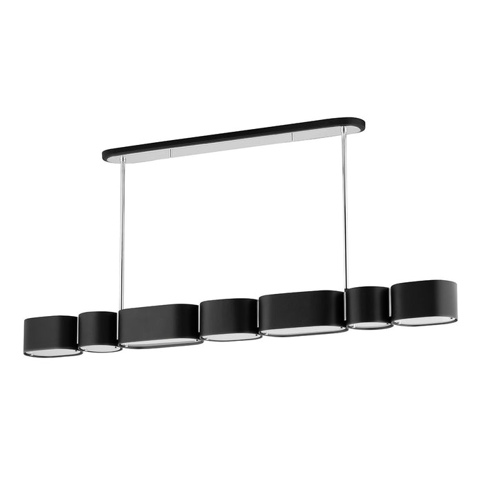 Corbett Lighting 393-54-SBK/SS Seven Light Linear, Soft Black/Stainless Steel