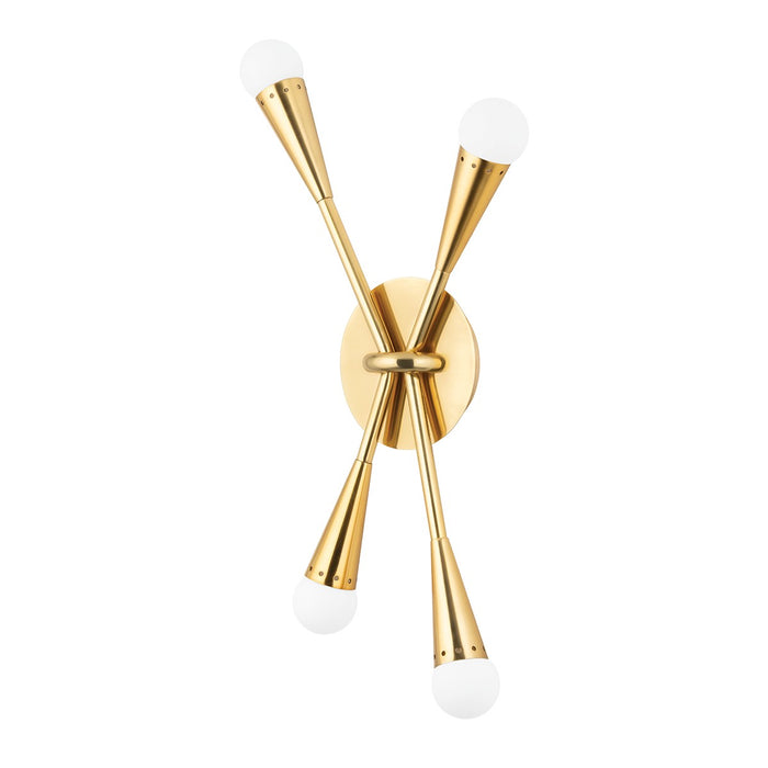 Corbett Lighting 401-04-VPB/BBR Four Light Wall Sconce, Vintage Polished Brass/Deep Bronze