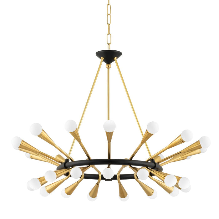 Corbett Lighting 401-30-VPB/BBR 30 Light Chandelier, Vintage Polished Brass/Deep Bronze