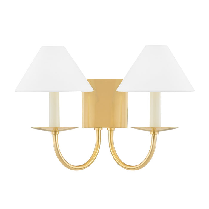Mitzi H464102-AGB Two Light Wall Sconce, Aged Brass