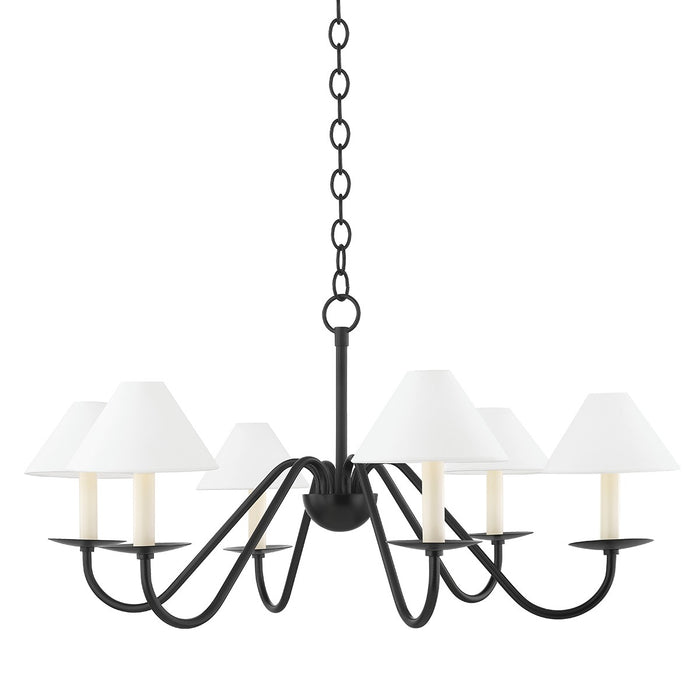 Mitzi H464806-SBK Six Light Chandelier, Soft Black