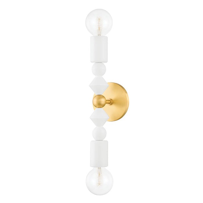 Mitzi H471102-AGB Two Light Wall Sconce, Aged Brass