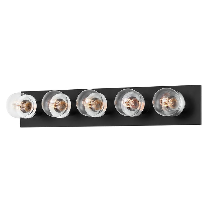 Mitzi H526305-PC/SBK Five Light Bath and Vanity, Polished Chrome/Soft Black