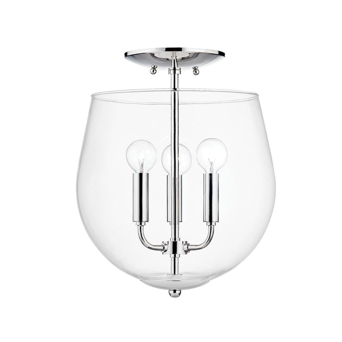 Mitzi H557603-PN Three Light Semi Flush Mount, Polished Nickel