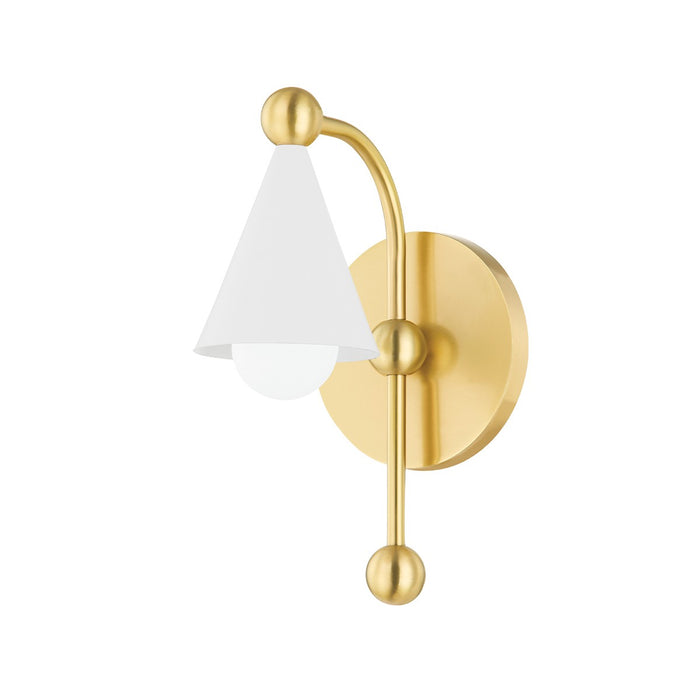 Mitzi H681101-AGB/SWH One Light Wall Sconce, Aged Brass/Soft White