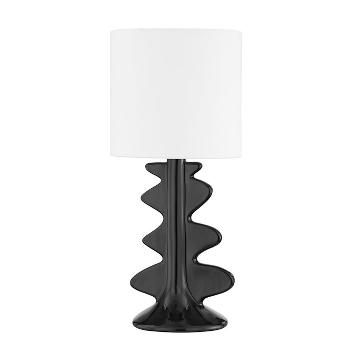 Mitzi HL684201-AGB/CGB One Light Table Lamp, Aged Brass/Ceramic Gloss Black