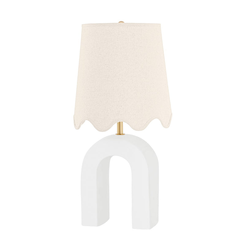 Mitzi HL685201-AGB/CMW One Light Table Lamp, Aged Brass/Ceramic Raw Matte White