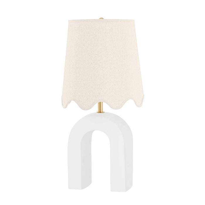 Mitzi HL685201-AGB/CMW One Light Table Lamp, Aged Brass/Ceramic Raw Matte White
