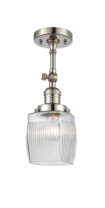 Innovations 201F-PN-G302 One Light Semi-Flush Mount, Polished Nickel