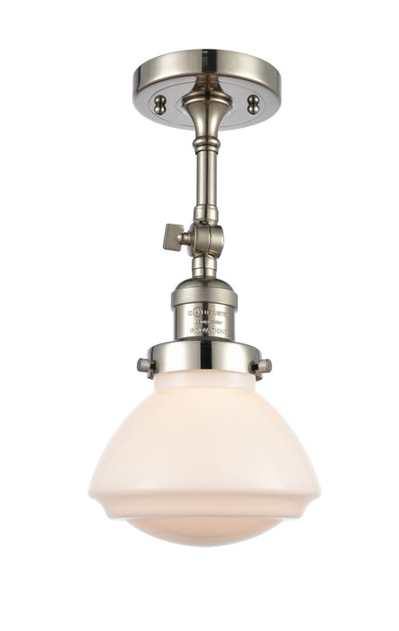 Innovations 201F-PN-G321 One Light Semi-Flush Mount, Polished Nickel