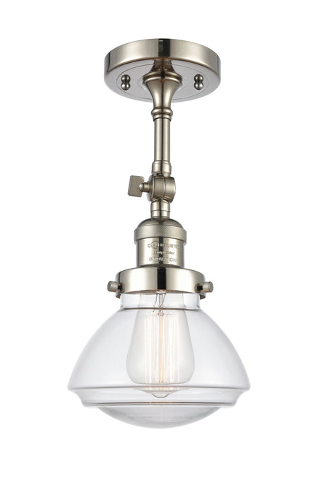 Innovations 201F-PN-G322 One Light Semi-Flush Mount, Polished Nickel