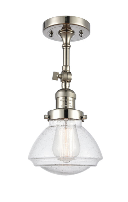 Innovations 201F-PN-G324 One Light Semi-Flush Mount, Polished Nickel
