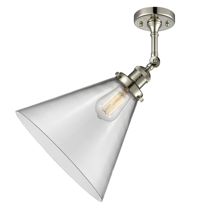 Innovations 201F-PN-G42-L One Light Semi-Flush Mount, Polished Nickel