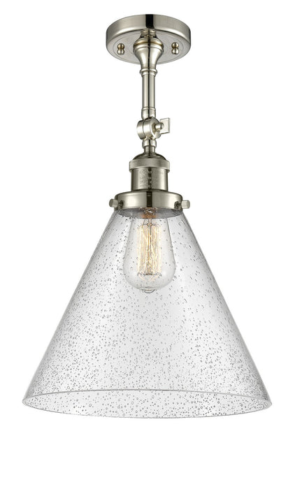 Innovations 201F-PN-G44-L-LED LED Semi-Flush Mount, Polished Nickel