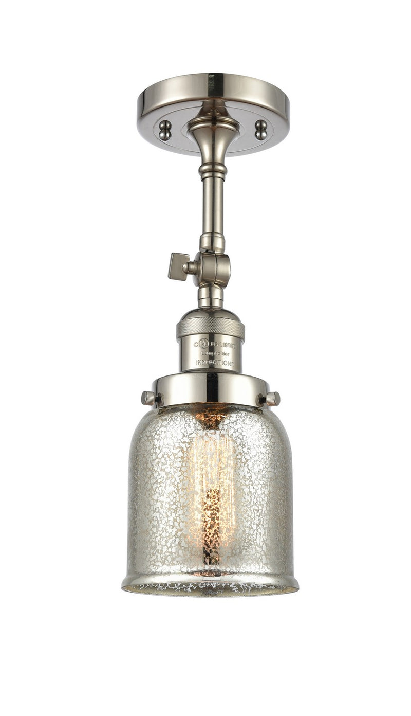 Innovations 201F-PN-G58 One Light Semi-Flush Mount, Polished Nickel
