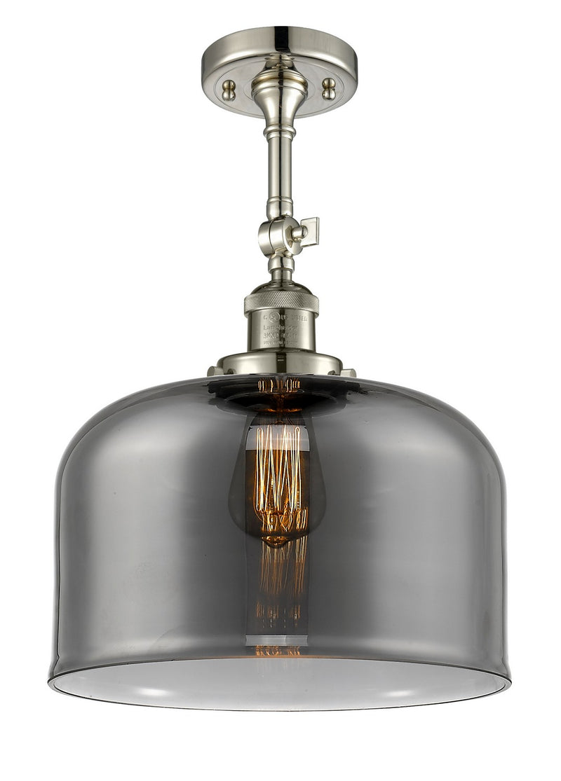Innovations 201F-PN-G73-L One Light Semi-Flush Mount, Polished Nickel