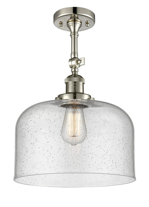 Innovations 201F-PN-G74-L One Light Semi-Flush Mount, Polished Nickel