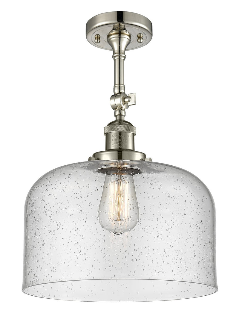 Innovations 201F-PN-G74-L-LED LED Semi-Flush Mount, Polished Nickel