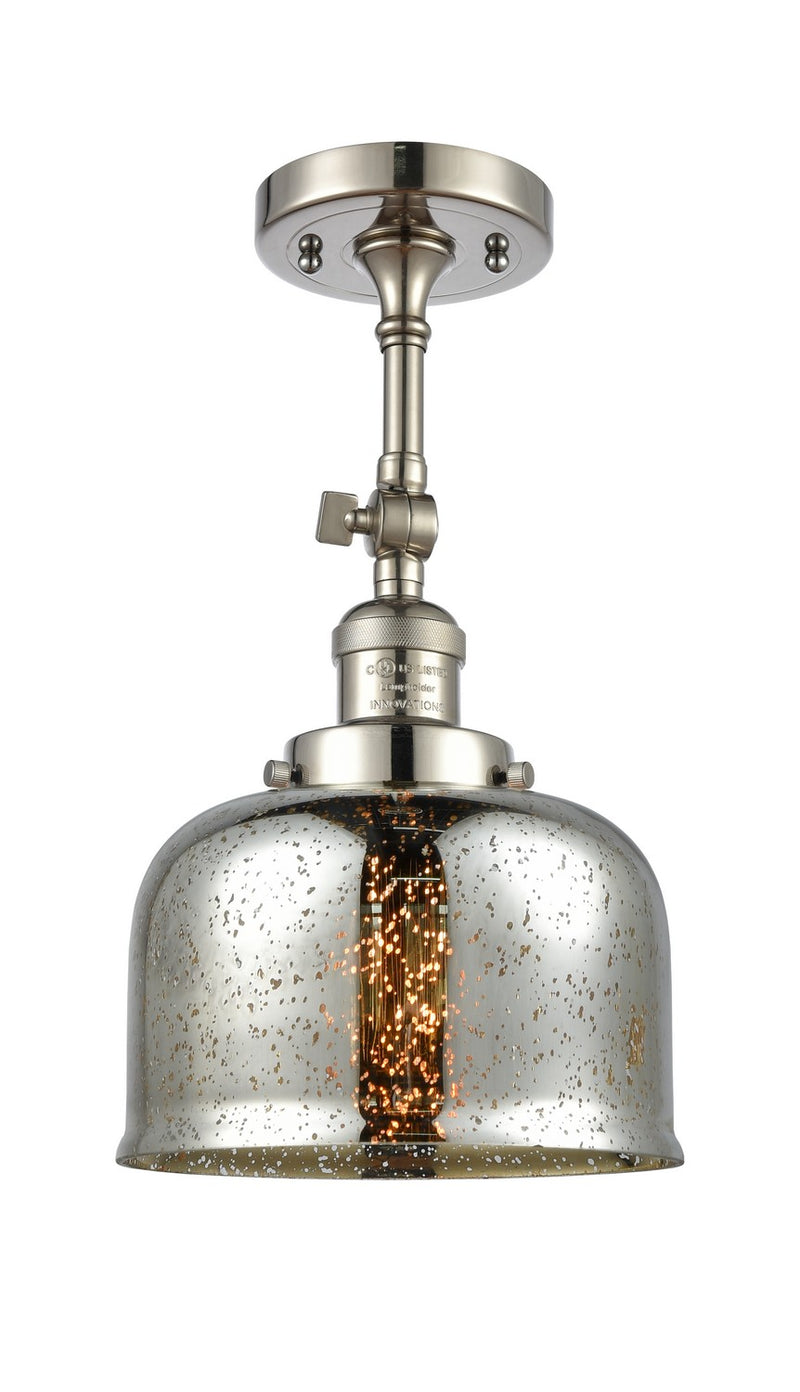 Innovations 201F-PN-G78 One Light Semi-Flush Mount, Polished Nickel