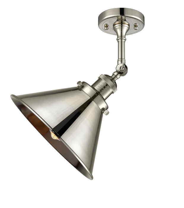 Innovations 201F-PN-M10-PN One Light Semi-Flush Mount, Polished Nickel