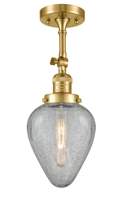 Innovations 201F-SG-G165 One Light Semi-Flush Mount, Satin Gold