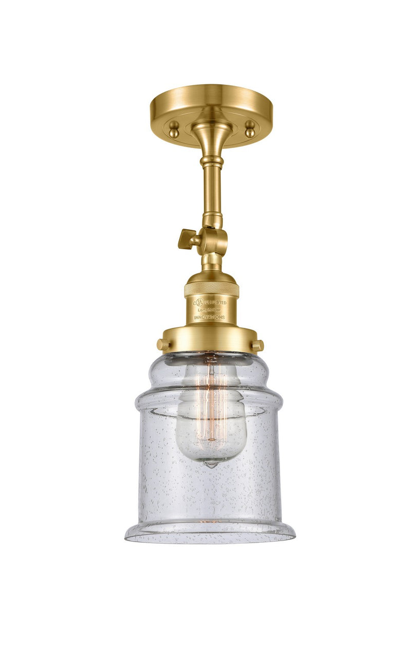 Innovations 201F-SG-G184-LED LED Semi-Flush Mount, Satin Gold