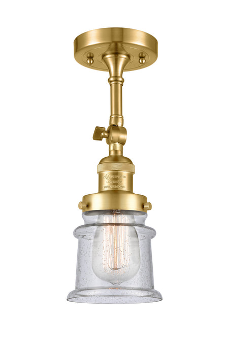 Innovations 201F-SG-G184S One Light Semi-Flush Mount, Satin Gold