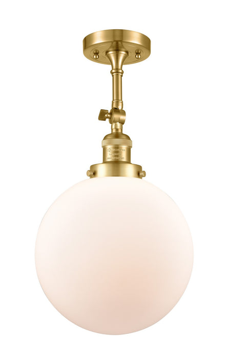 Innovations 201F-SG-G201-10-LED LED Semi-Flush Mount, Satin Gold