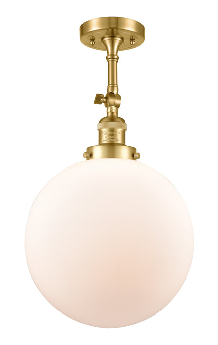 Innovations 201F-SG-G201-12 One Light Semi-Flush Mount, Satin Gold