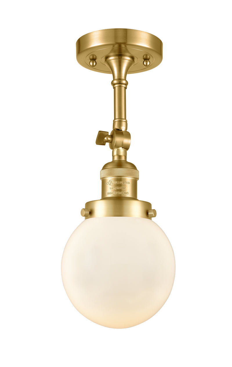 Innovations 201F-SG-G201-6 One Light Semi-Flush Mount, Satin Gold