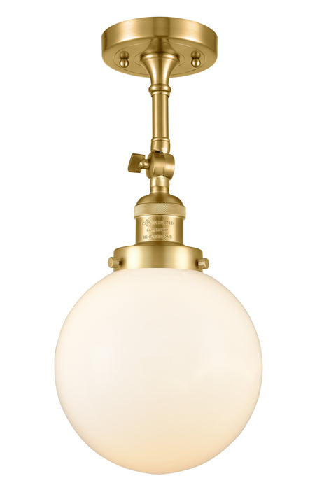 Innovations 201F-SG-G201-8 One Light Semi-Flush Mount, Satin Gold