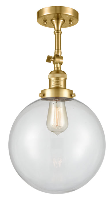 Innovations 201F-SG-G202-10 One Light Semi-Flush Mount, Satin Gold