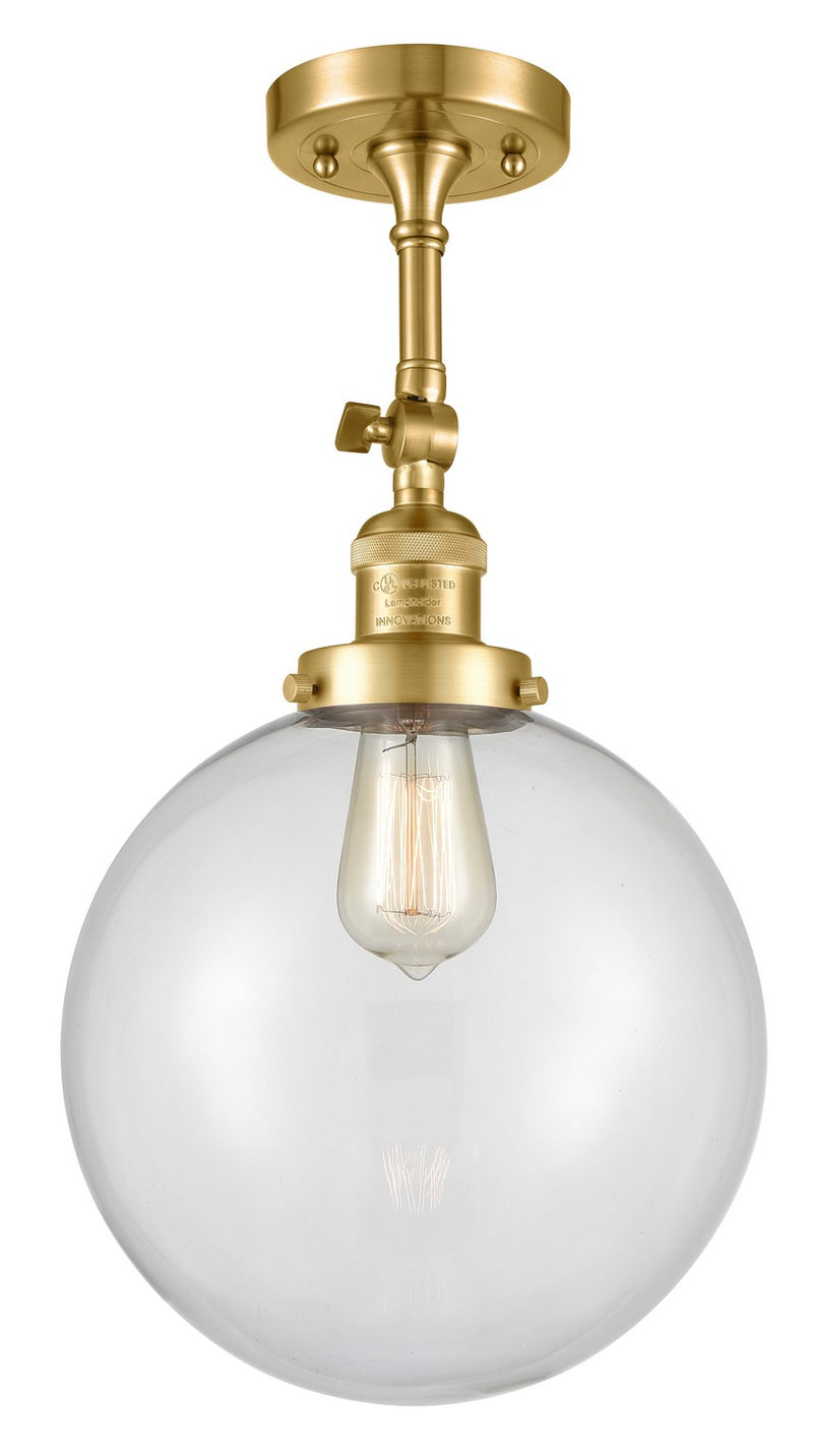 Innovations 201F-SG-G202-10-LED LED Semi-Flush Mount, Satin Gold