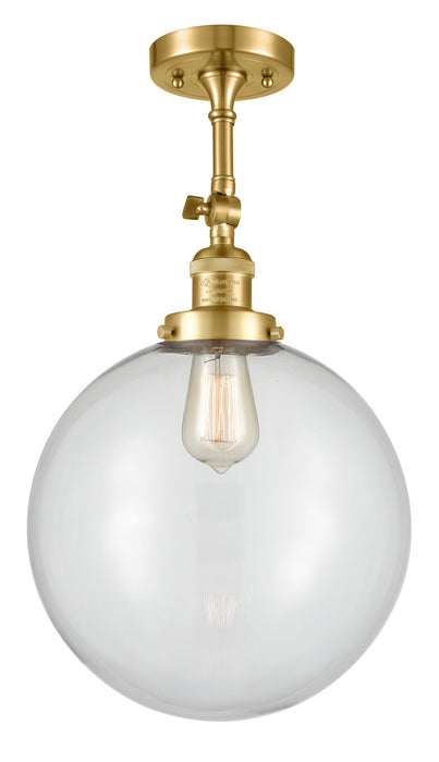 Innovations 201F-SG-G202-12 One Light Semi-Flush Mount, Satin Gold