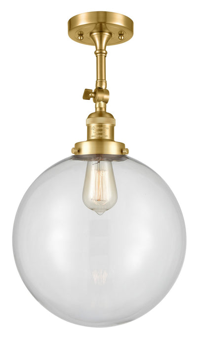 Innovations 201F-SG-G202-12-LED LED Semi-Flush Mount, Satin Gold