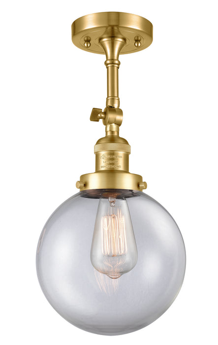 Innovations 201F-SG-G202-8 One Light Semi-Flush Mount, Satin Gold