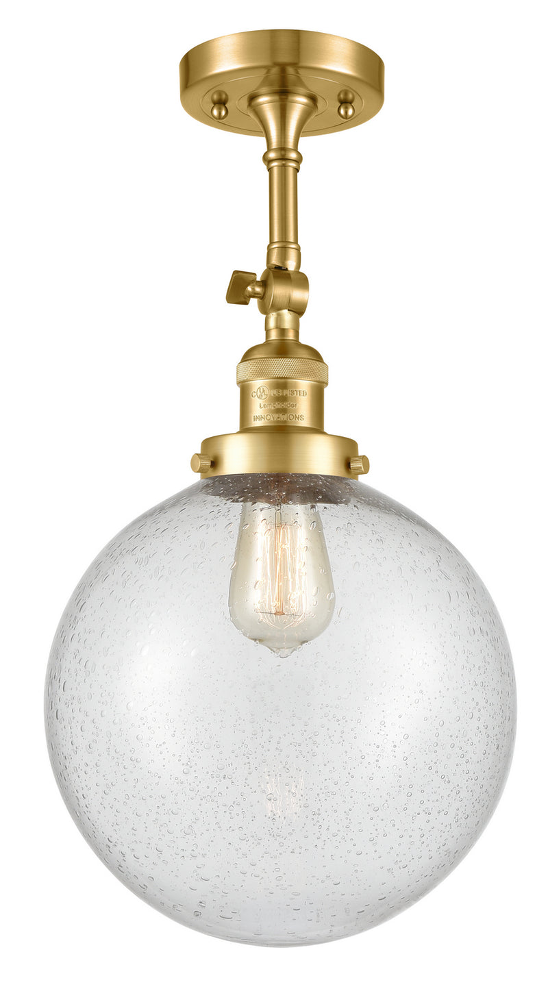 Innovations 201F-SG-G204-10 One Light Semi-Flush Mount, Satin Gold