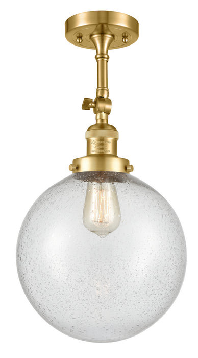 Innovations 201F-SG-G204-10 One Light Semi-Flush Mount, Satin Gold