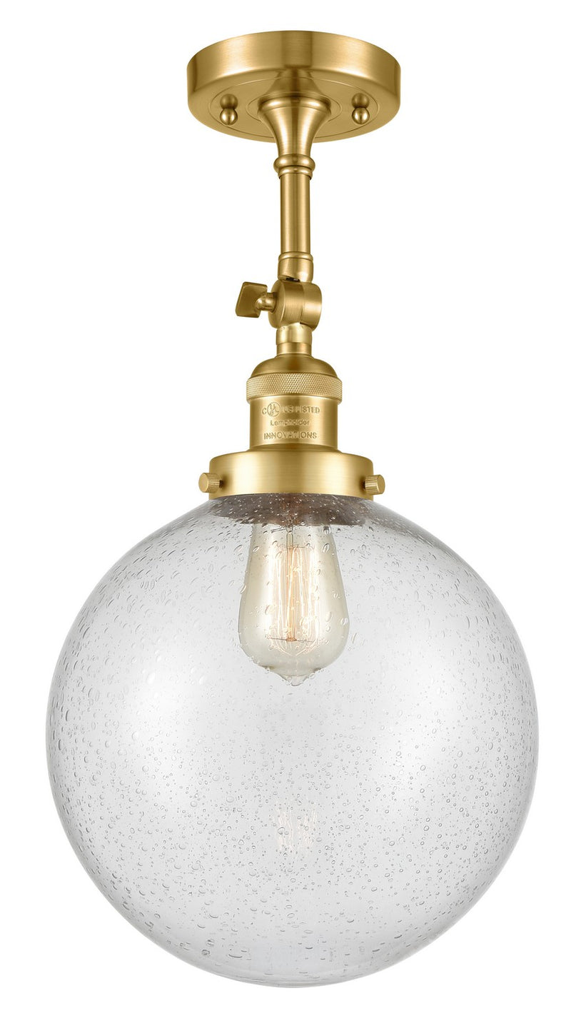 Innovations 201F-SG-G204-10-LED LED Semi-Flush Mount, Satin Gold
