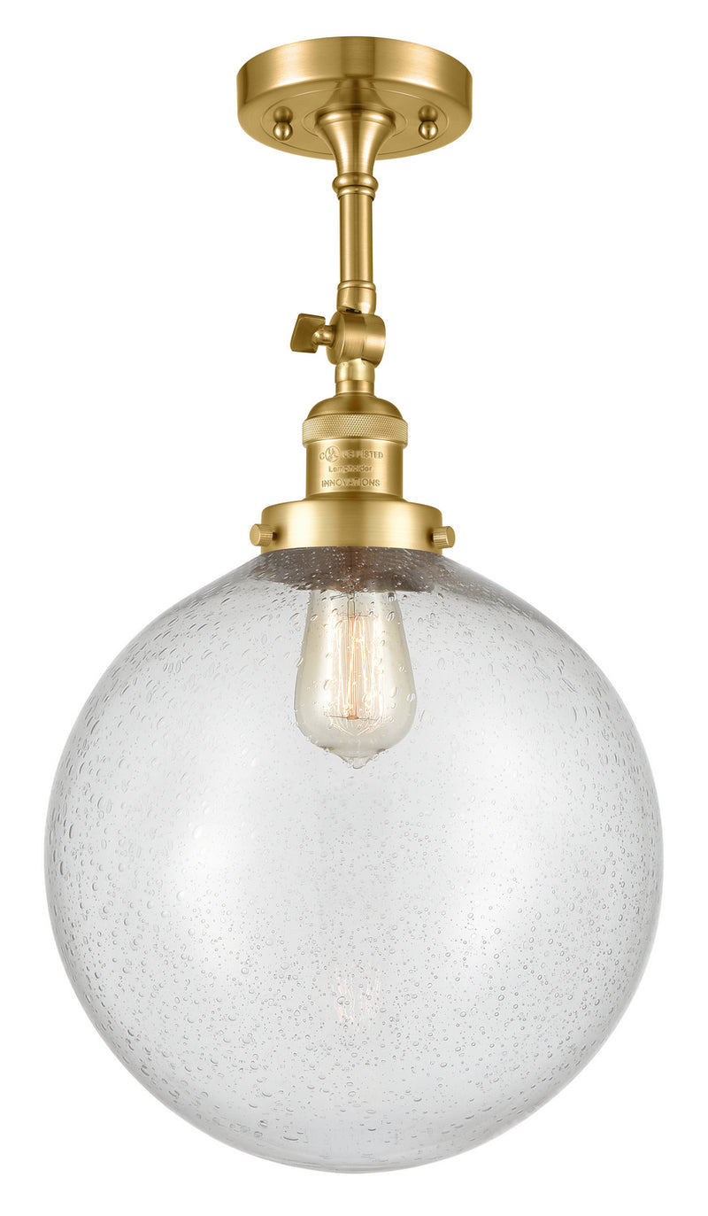 Innovations 201F-SG-G204-12 One Light Semi-Flush Mount, Satin Gold