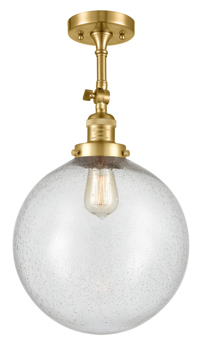 Innovations 201F-SG-G204-12 One Light Semi-Flush Mount, Satin Gold