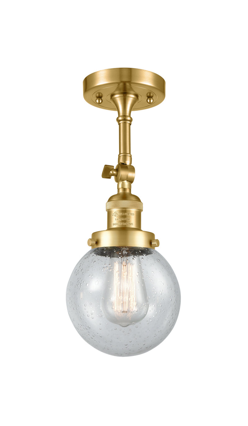 Innovations 201F-SG-G204-6 One Light Semi-Flush Mount, Satin Gold